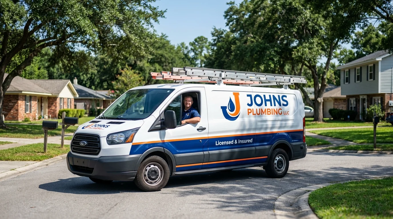Johns Plumbing LLC service van in Saddle Brook, NJ