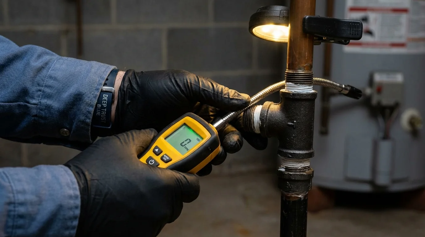 Gas leak detection with electronic sniffer by Johns Plumbing LLC in Saddle Brook